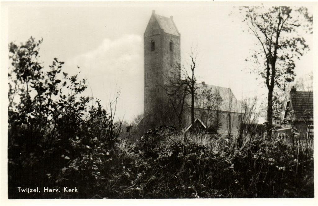 Twijzel, Herv. Kerk - ongelopen, Ophalen of Verzenden, 1940 tot 1960, Ongelopen, Friesland