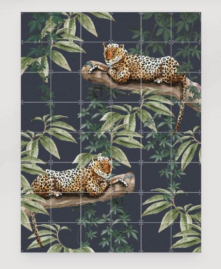 IXXI 120x160 cm panters in boom, Meerkleurig, Decoratieobject, Ophalen of Verzenden, Kunststof