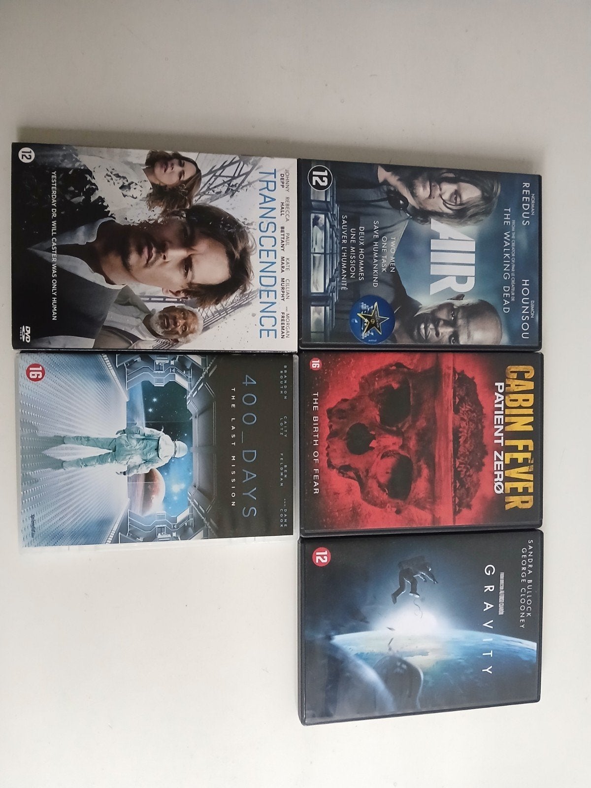 DVD's: Transcendance, Air, 400 Days, Cabin Fever, Gra, Nederlands, Ophalen of Verzenden, Vanaf 12 jaar, Inclusief doosje