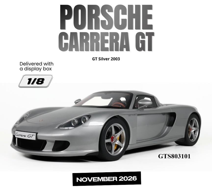 Porsche Carrera GT 2003 1/8 - gratis thuislevering, Ophalen of Verzenden, Nieuw, 1:5 t/m 1:8, Auto