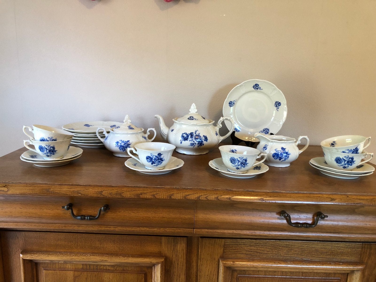 Mosa theeservies met 6 theekopjes en 7 ontbijtbordjes, Huis en Inrichting, Ophalen of Verzenden