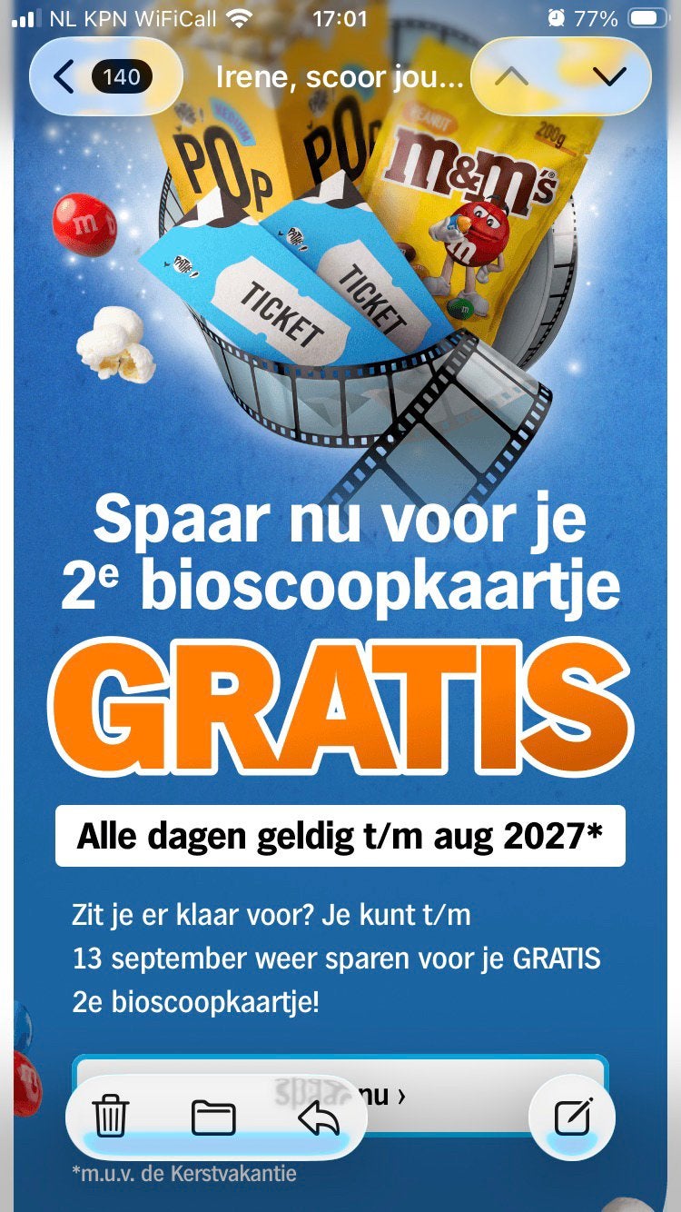 Bioscoop spaarkaarten van Albert Heijn, Albert Heijn, Ophalen of Verzenden