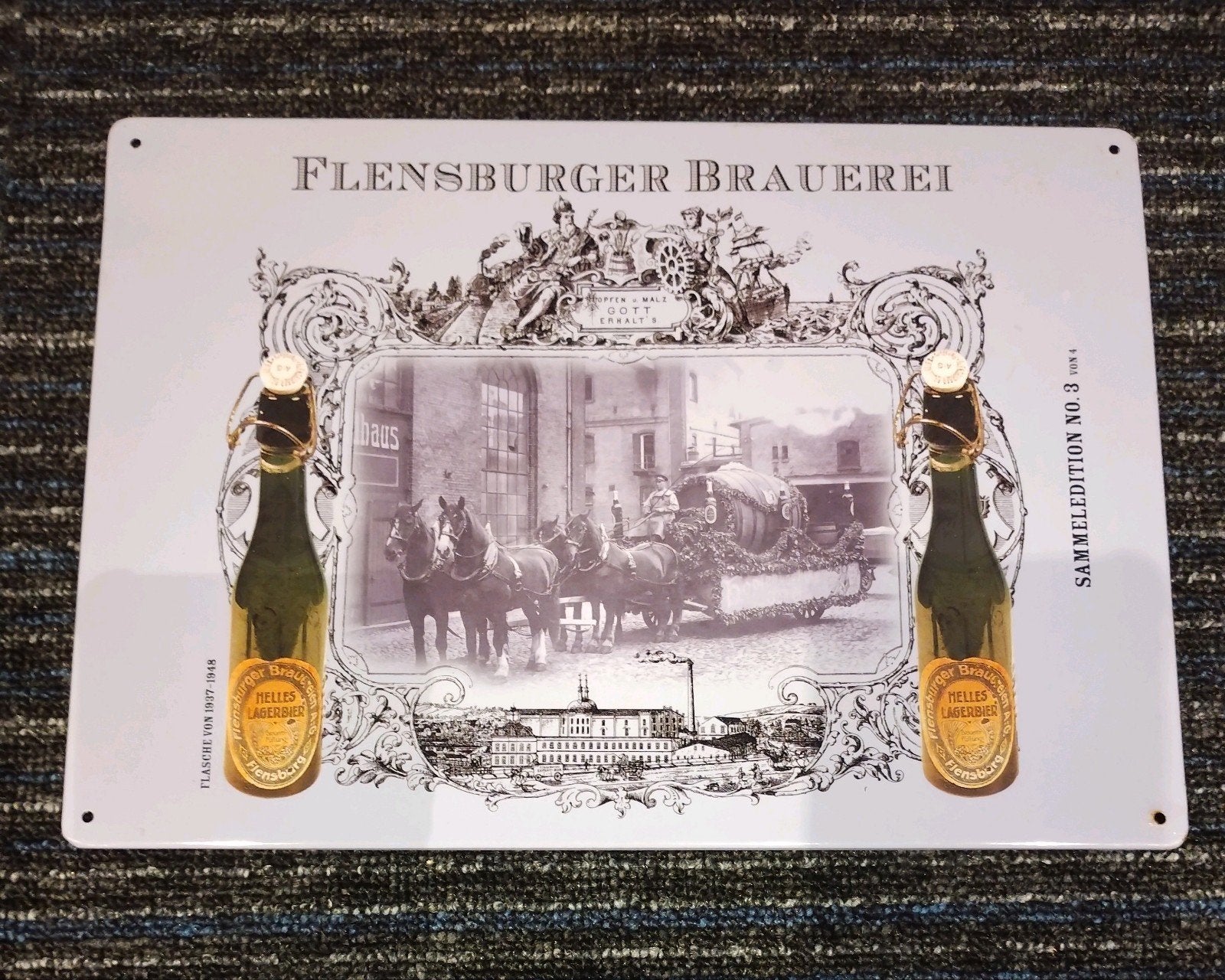 Flensburger bier reclamebord, Ophalen of Verzenden, Zo goed als nieuw, Reclamebord, Plaat of Schild, Overige merken