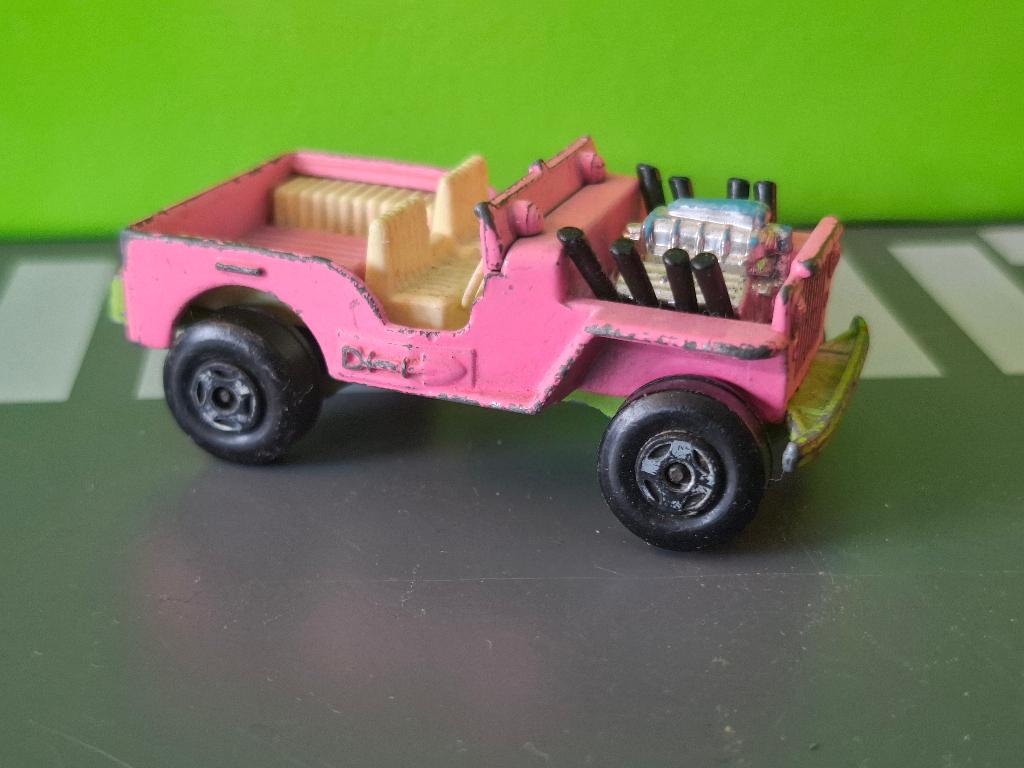 Matchbox 2 - Jeep Hot Rod [roze] 1/60, Ophalen of Verzenden, Gebruikt, Auto