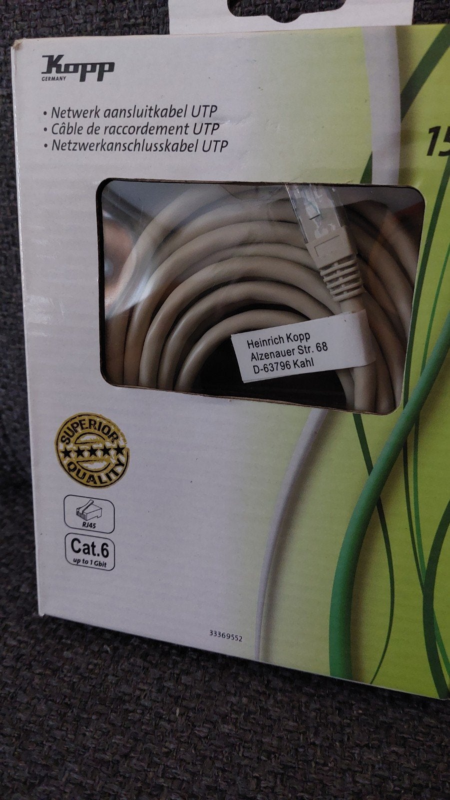 UTP Cat6 Netwerkkabel 15 meter - Kopp, Ophalen of Verzenden, Nieuw