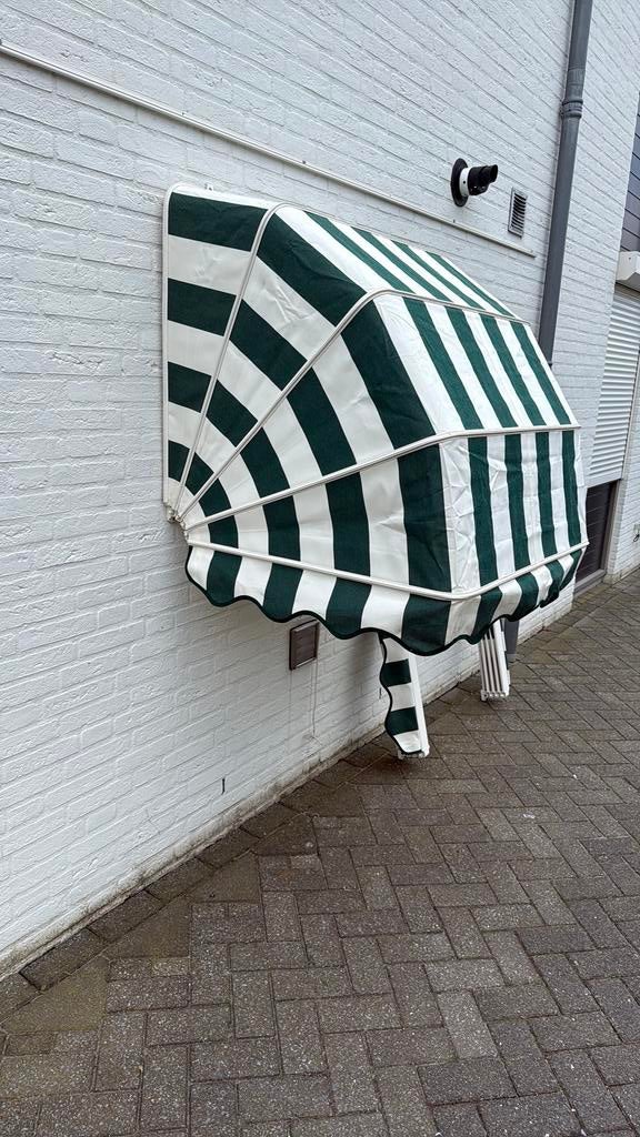 Nieuwe markies 2 stuks breed 90 cm donker groen wit, Tuin en Terras, Zonneschermen, Ophalen, Nieuw, Minder dan 250 cm, Markies