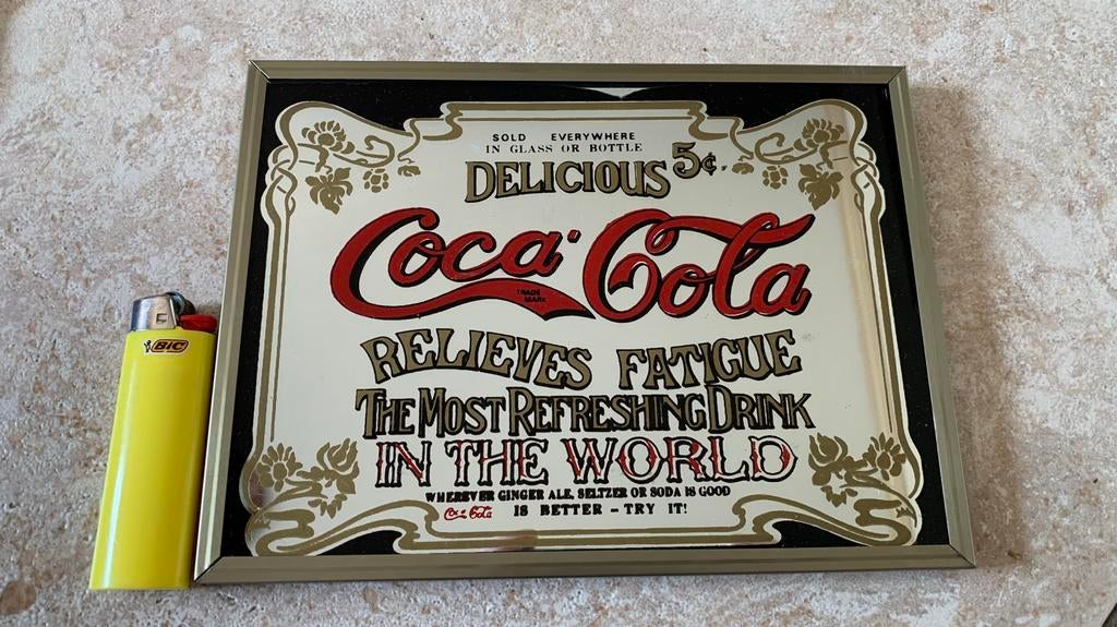 Te Koop: Coca Cola Spiegel., Ophalen of Verzenden, Rechthoekig, Minder dan 50 cm, Minder dan 100 cm