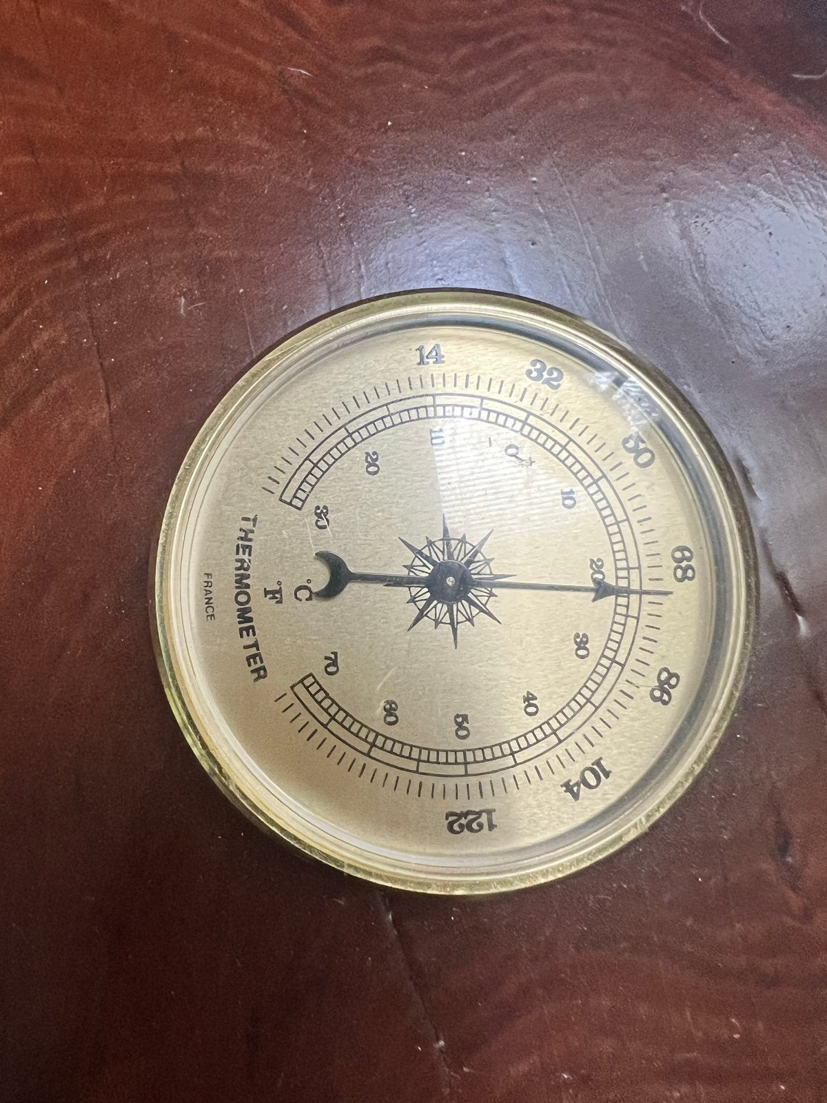 Vintage Weerstation op Houten Plaat - Barometer, Thermometer, Ophalen, Gebruikt, Weerstation