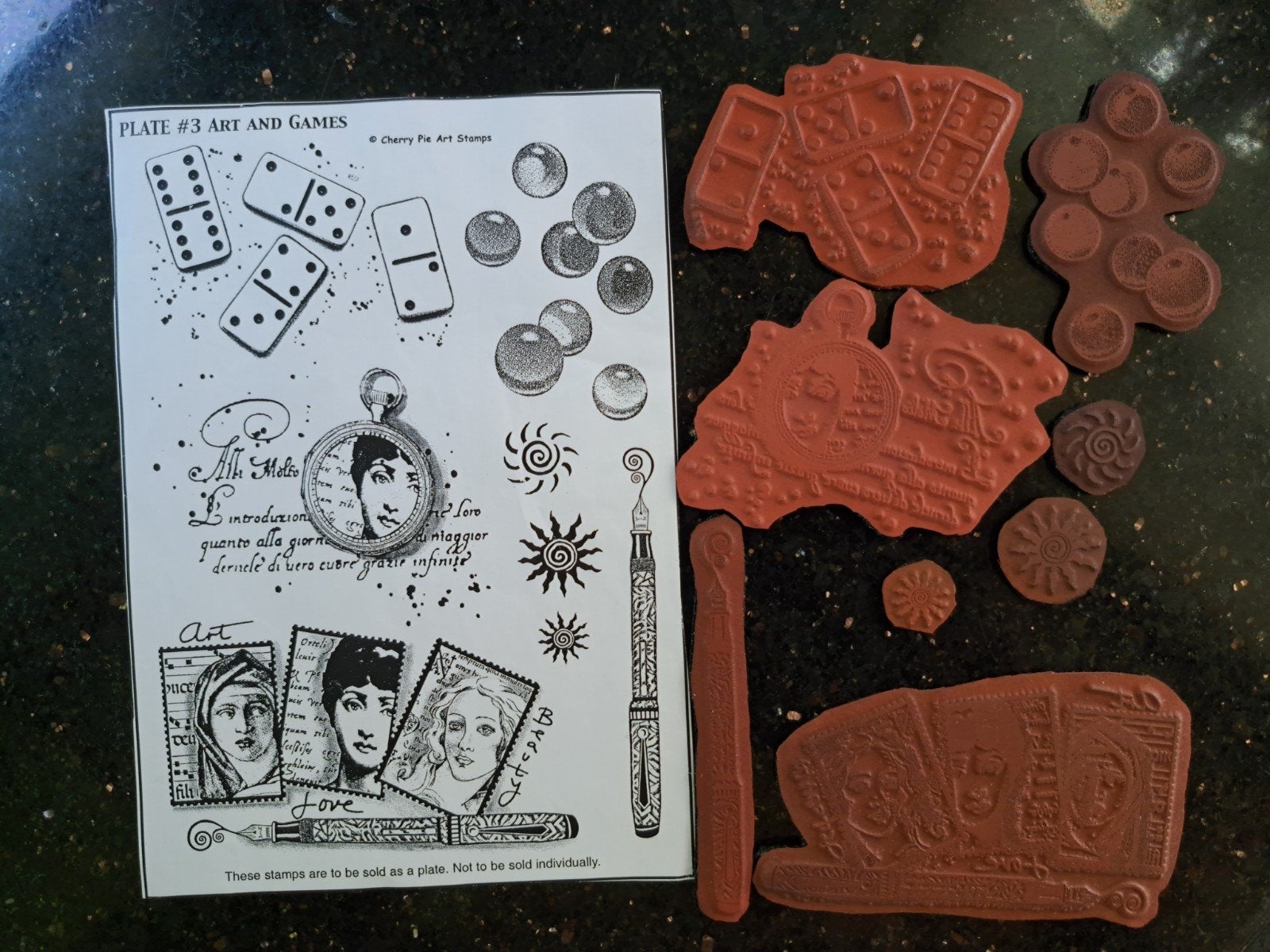 ART GAMES RUBBER STEMPELS CHERRY PIE JOURNALING MIXED MEDIA, Ophalen of Verzenden, Zo goed als nieuw, Overige typen