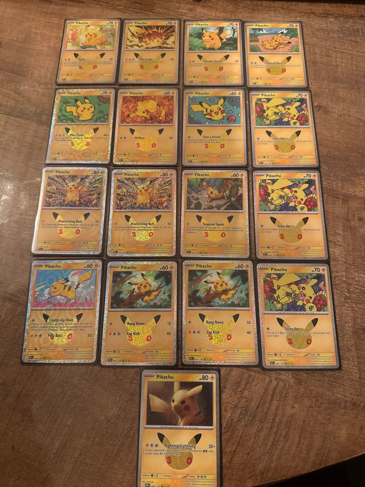 Pokémon  th30 pikachu kaarten, Ophalen of Verzenden, Gebruikt, Meerdere kaarten