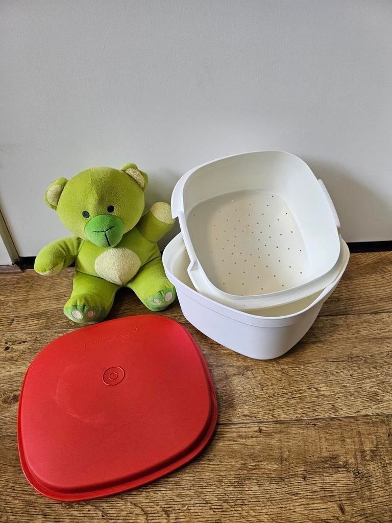 Tupperware serveerwonder wit rood, Ophalen of Verzenden, Zo goed als nieuw, Rood, Bak of Kom