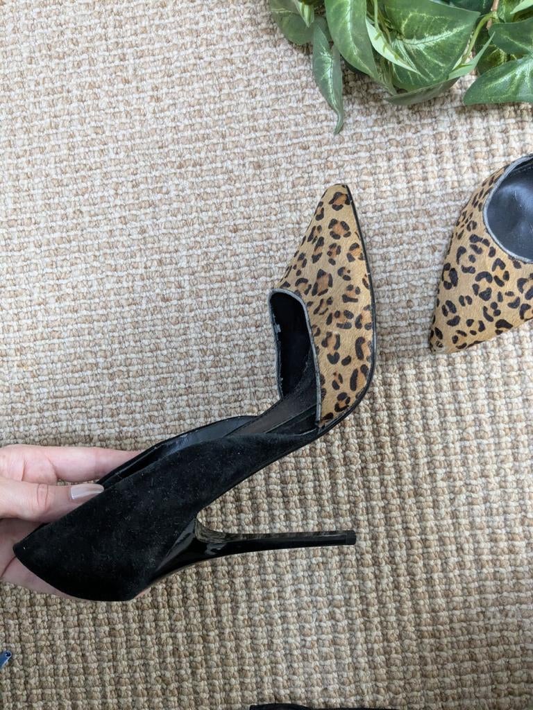 Steve Madden leren naaldhakken met luipaardprint, Kleding | Dames, Schoenen, Gedragen, Pumps, Bruin, Verzenden