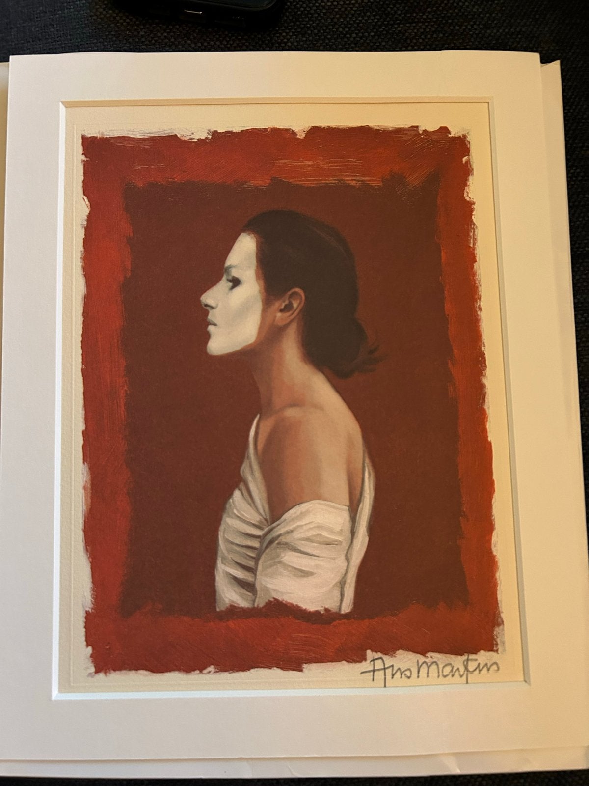 Litho Ans Markus zelfportret met wit masker, Antiek en Kunst, Kunst | Litho's en Zeefdrukken, Offsetdruk, Gesigneerd, Portret en Figuren