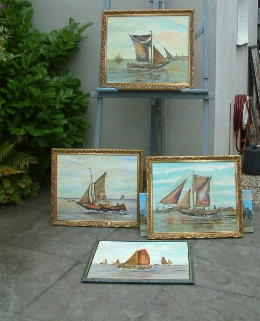 hoogaars en hengst  oude visserij, Antiek en Kunst, Maritiem / water, Doek, Ophalen of Verzenden, Olieverf