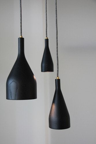 Hollands Licht Timber hanglamp - zwart essen S/M, Ophalen of Verzenden, Nieuw, Hout