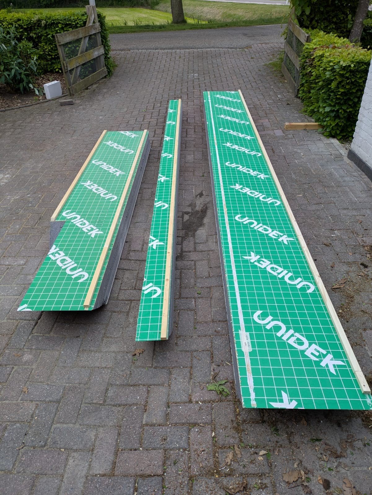 Unidek dakplaat strook  4,85 mtr, 56 cm breed , 21 cm dik, Ophalen