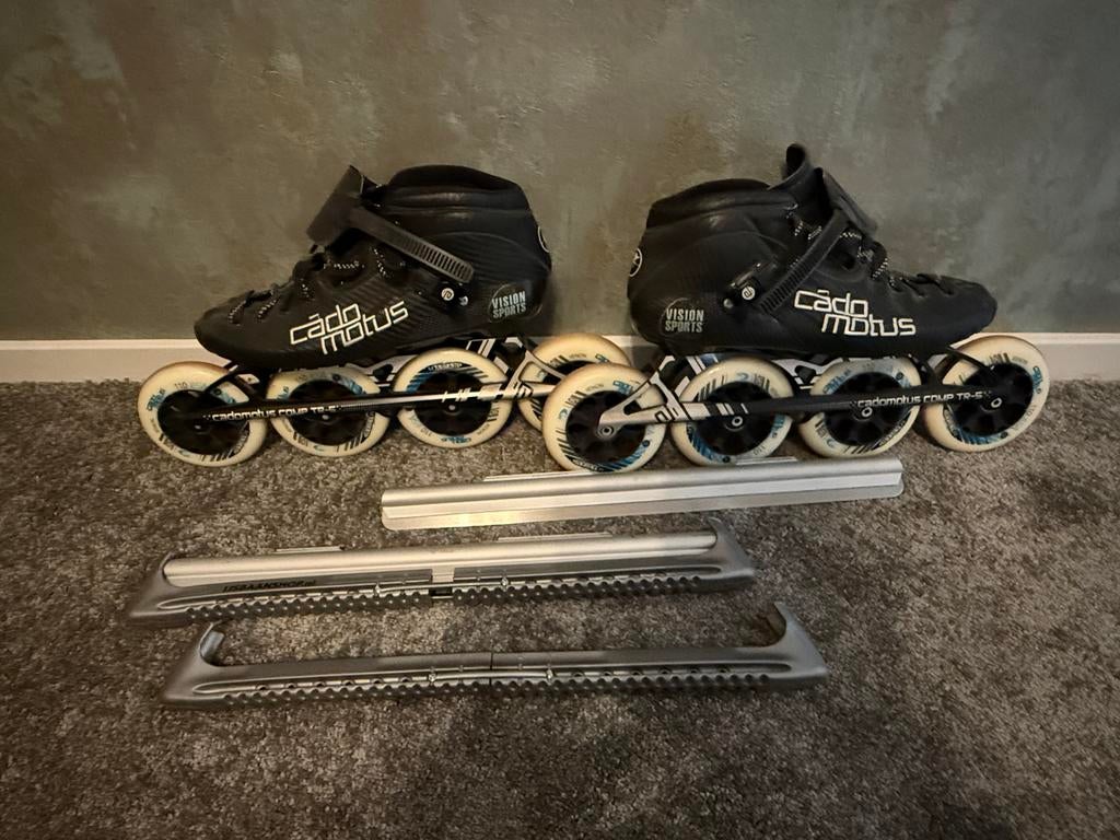 Càdo motus skeelers incl. Wisselbare schaatsen, Heren, Zo goed als nieuw, Inline skates 4 wielen, Ophalen
