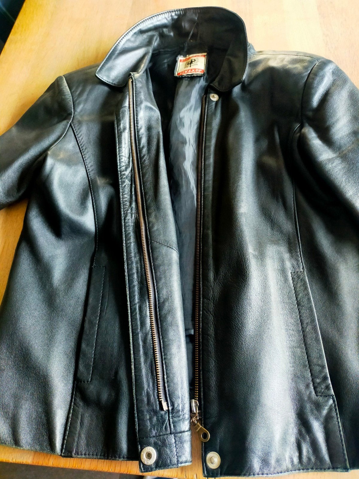 Leren Damesjas Maat L,gevoerd igs, Kleding | Dames, Jassen | Winter, Ophalen of Verzenden, Zo goed als nieuw, Maat 38/40 (M), Zwart