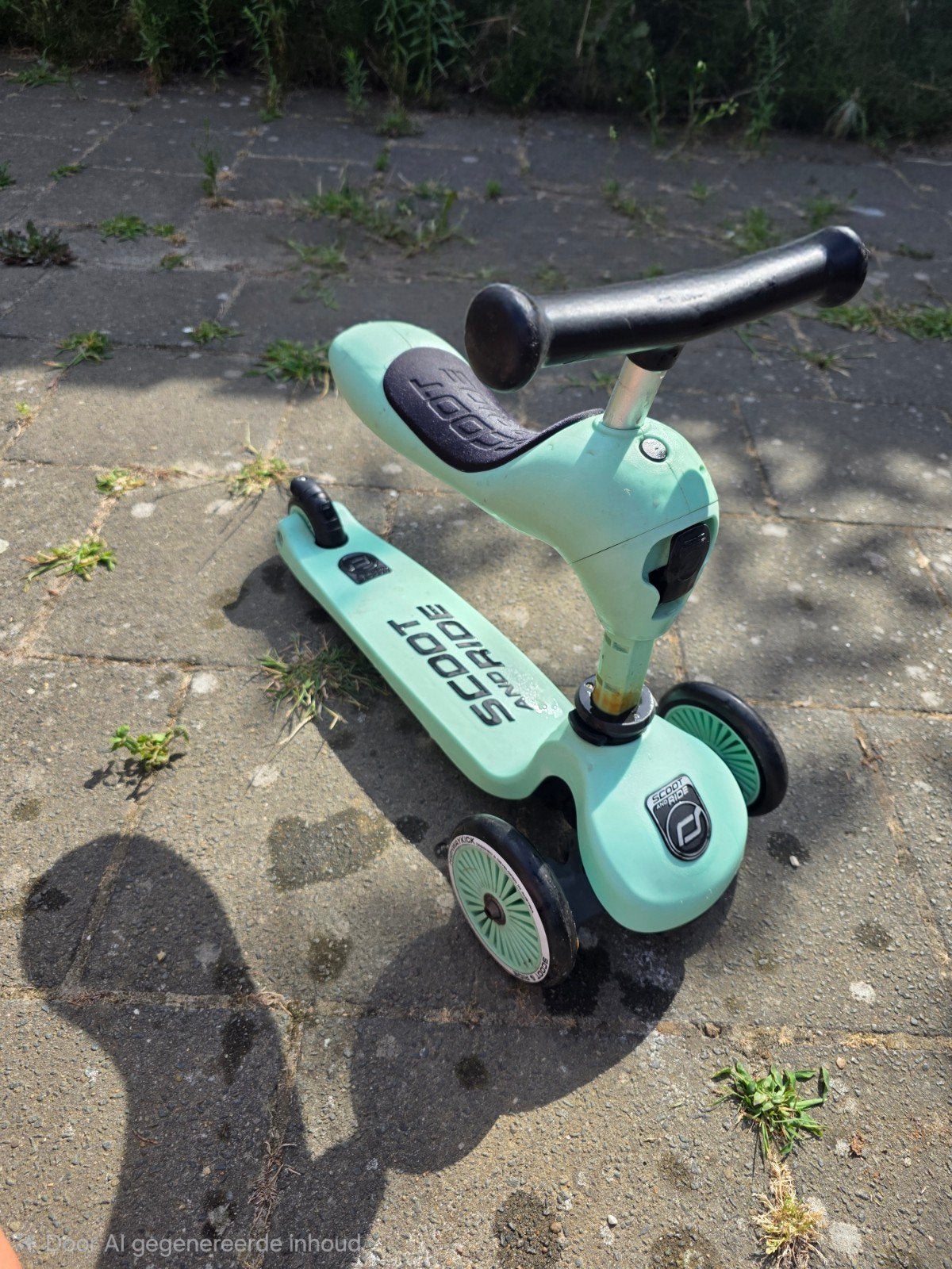 Mintgroen Step/Loopfiets Scoot and Ride, Ophalen, Zo goed als nieuw, Gewone step, Scoot and Ride