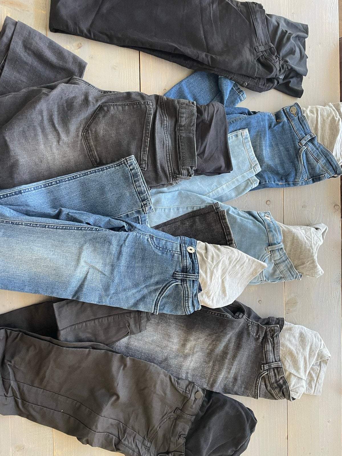 8 verstelbare zwangerschapsbroeken - Maat XS, Kleding | Dames, Meerkleurig, Ophalen of Verzenden, Maat 34 (XS) of kleiner, Lang