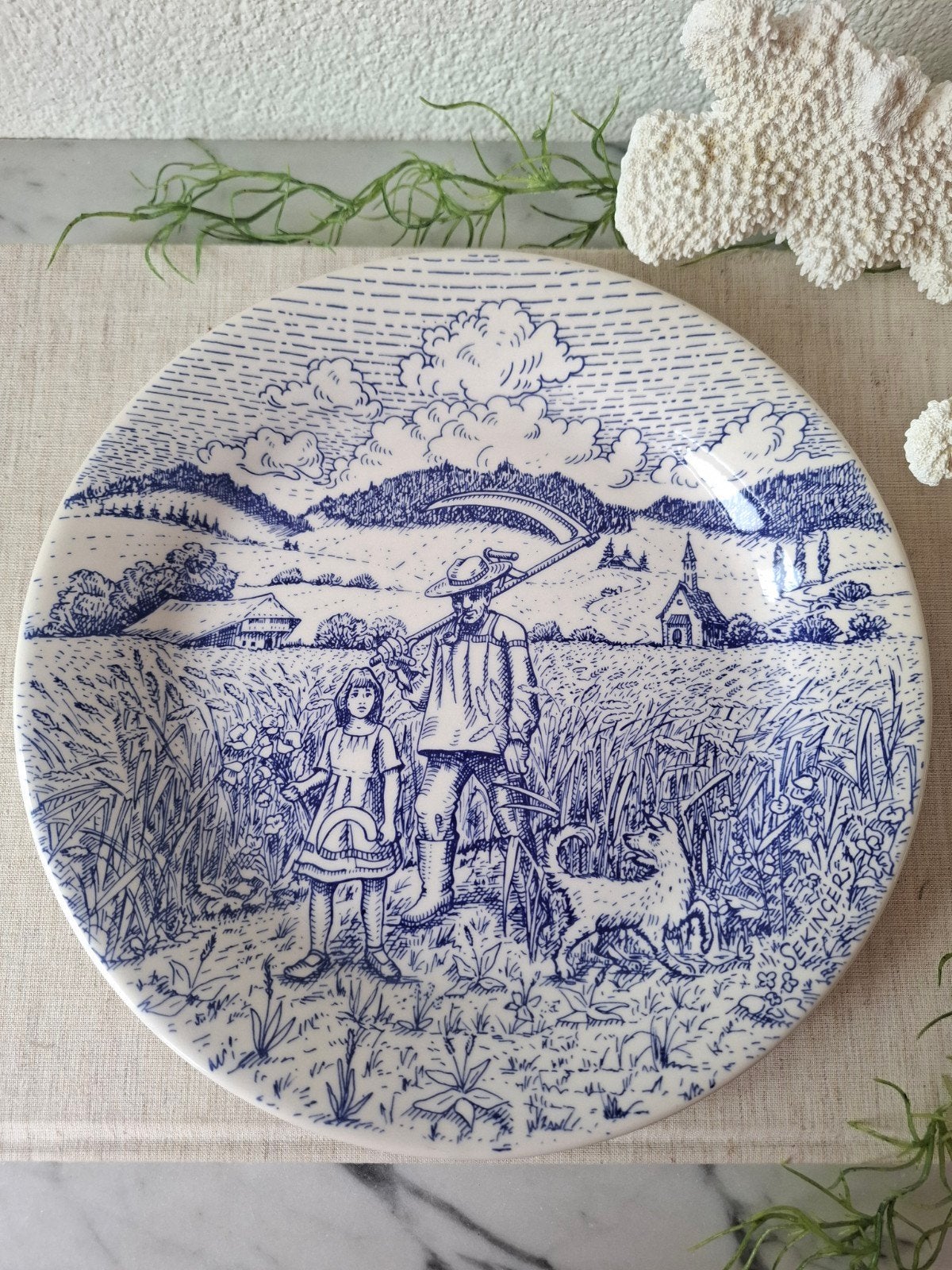 Decoratief sierbord met landelijk tafereel, Ophalen of Verzenden
