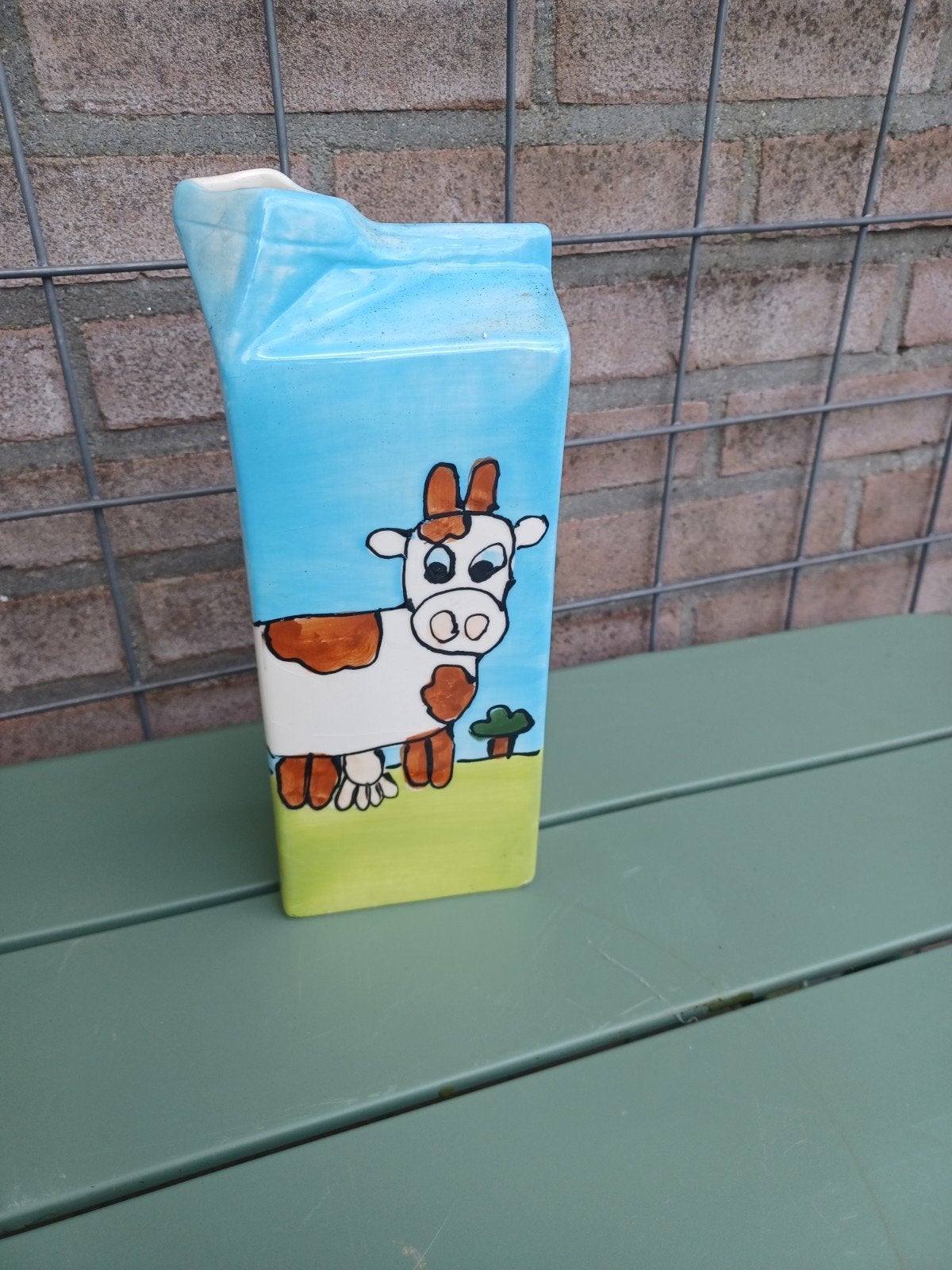 Keramiek vintage melkpak/vaas, Ophalen