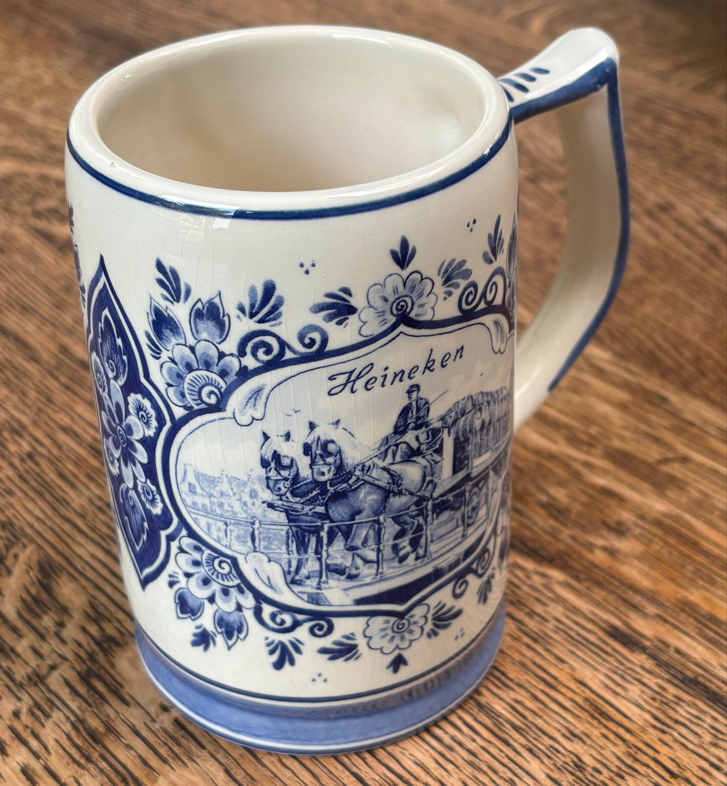 Delfts Blauwe Heineken Bierpul - Flora Keramiek, Ophalen of Verzenden