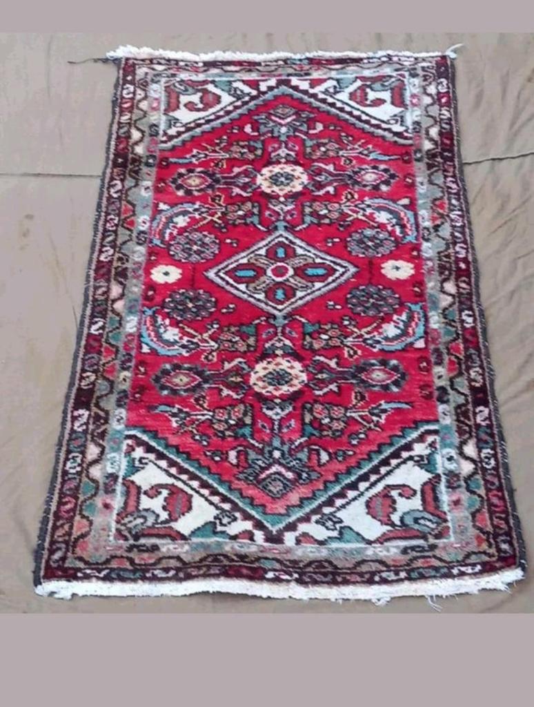 Antiek handgeknoopt Perzisch tapijtje 125 x 70, Gebruikt, 100 tot 150 cm, Antiek, Perzisch, Traditioneel, Rechthoekig