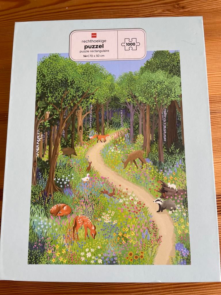 Hema Rechthoekige Puzzel 1000 Stukjes Bosdieren, Hobby en Vrije tijd, Denksport en Puzzels, Ophalen, 500 t/m 1500 stukjes, Zo goed als nieuw