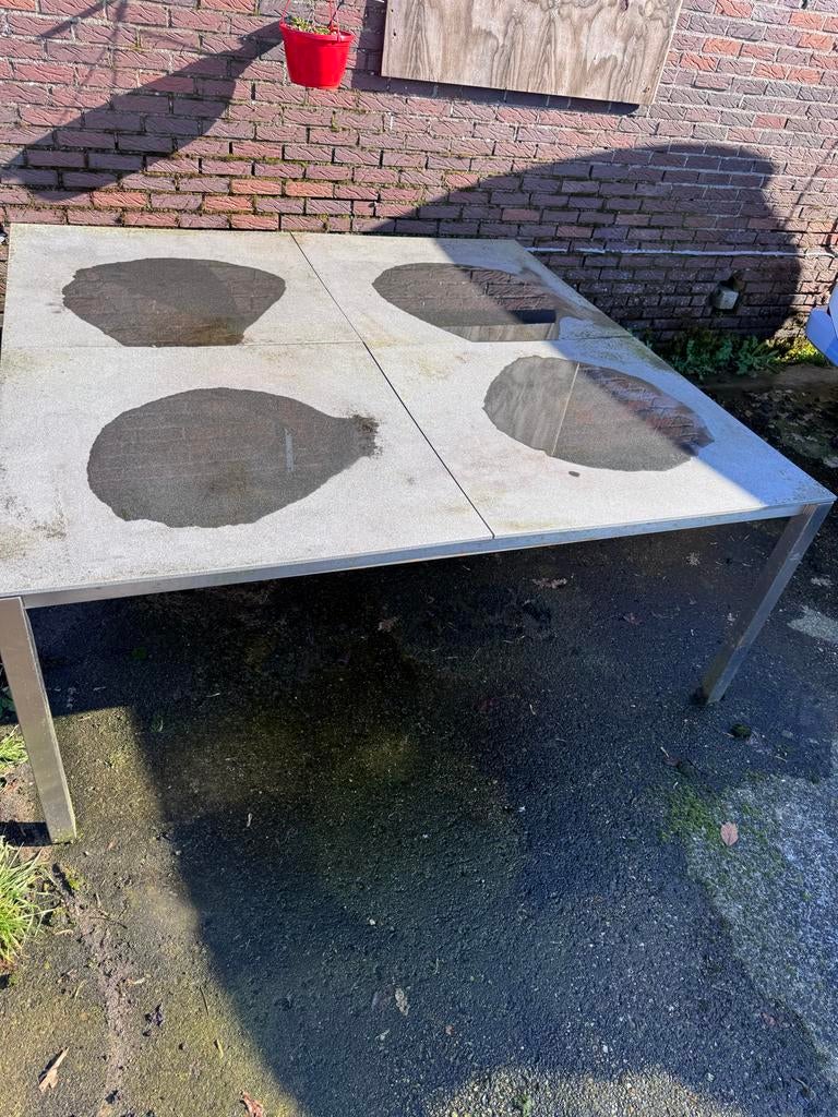 Borek tuintafel 75/180/180, Ophalen, Gebruikt, Vierkant, Metaal