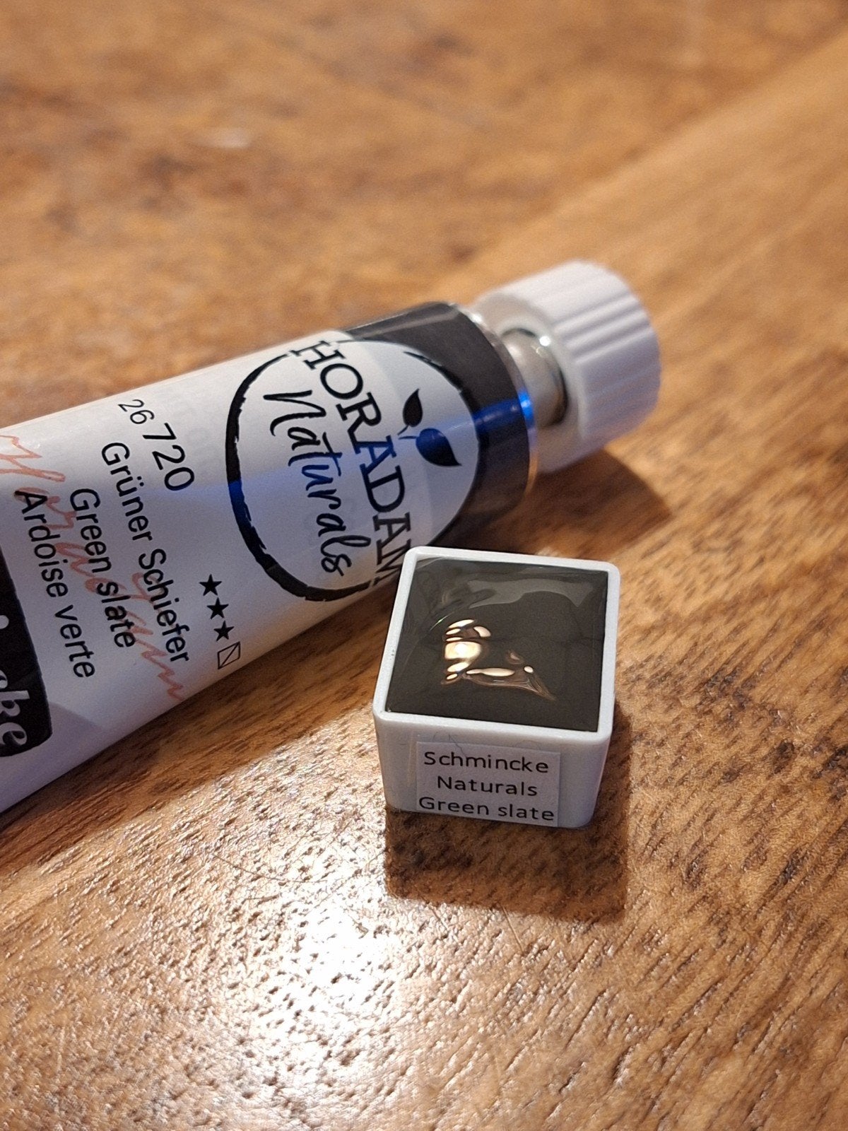 Schmincke Horadam Naturals Groene Leisteen ½ napje, Hobby en Vrije tijd, Schilderen, Ophalen of Verzenden, Nieuw, Waterverf