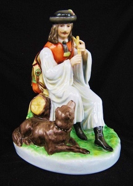 Zsolnay - Fluitspelende Hongaarse herder met hond (3073), Ophalen, Zo goed als nieuw, Mens