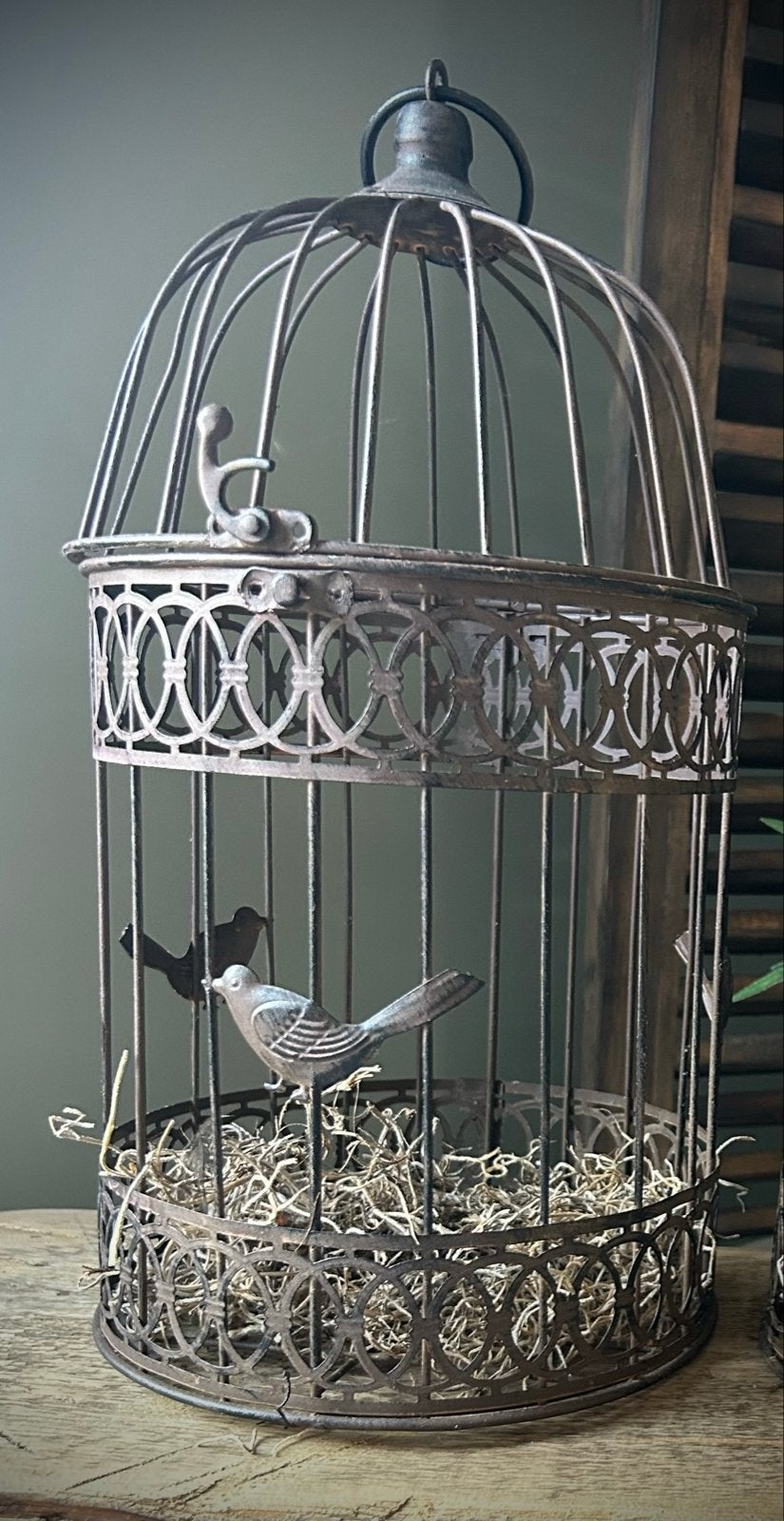 Decoratieve Vintage Vogelkooi - Metaal met Rustieke Afwerkin, Vintage, Nieuw, Ophalen of Verzenden, Metaal