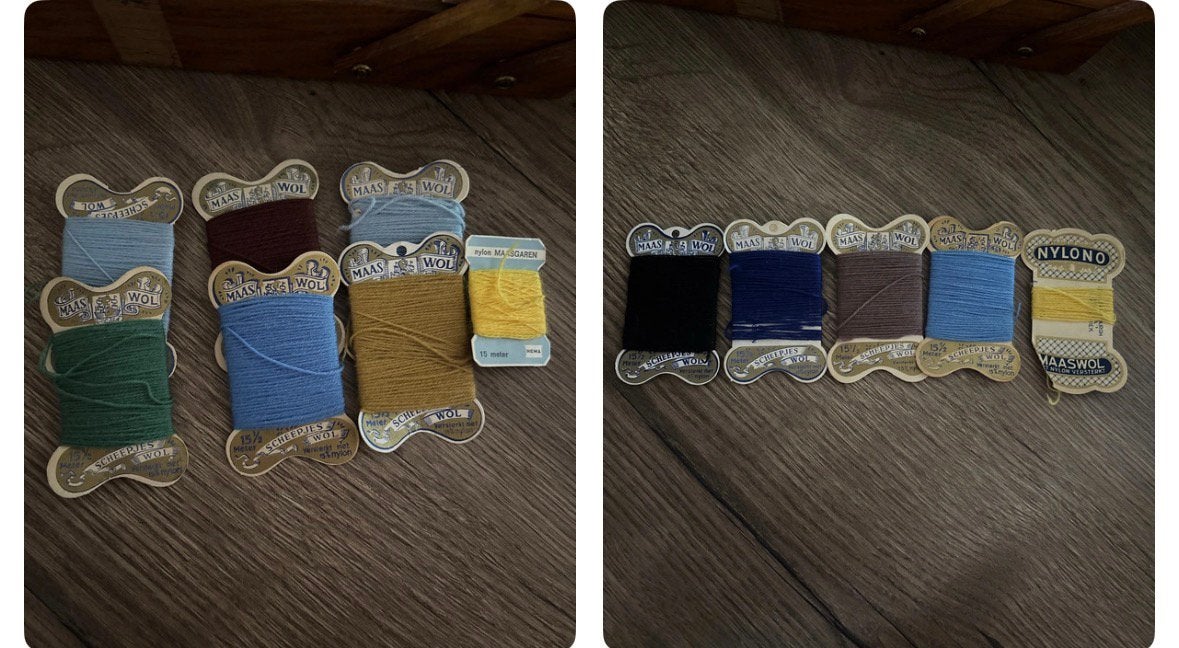 Maaswol scheepjes wol diverse kleuren set, Hobby en Vrije tijd, Ophalen of Verzenden, Gebruikt, Breien of Haken, Wol of Garen