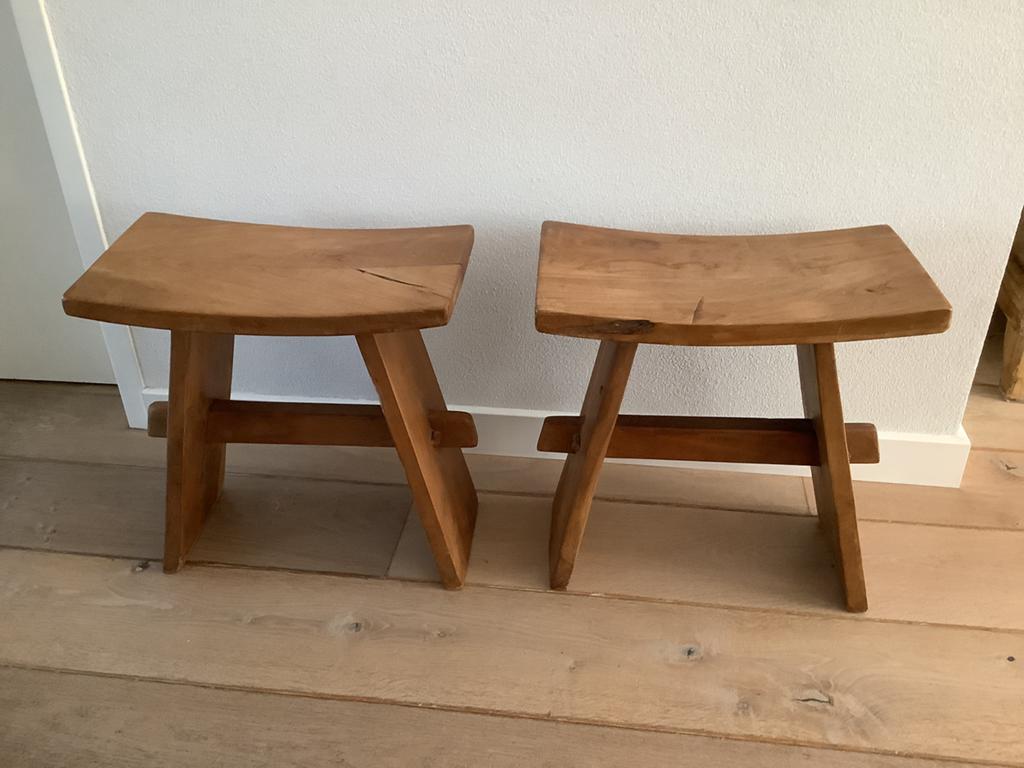Teakhouten krukjes, Ophalen, Zo goed als nieuw, Hout