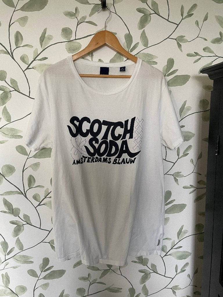 Scotch & Soda wit t-shirt XL, Wit, Maat 56/58 (XL), Ophalen of Verzenden, Gedragen