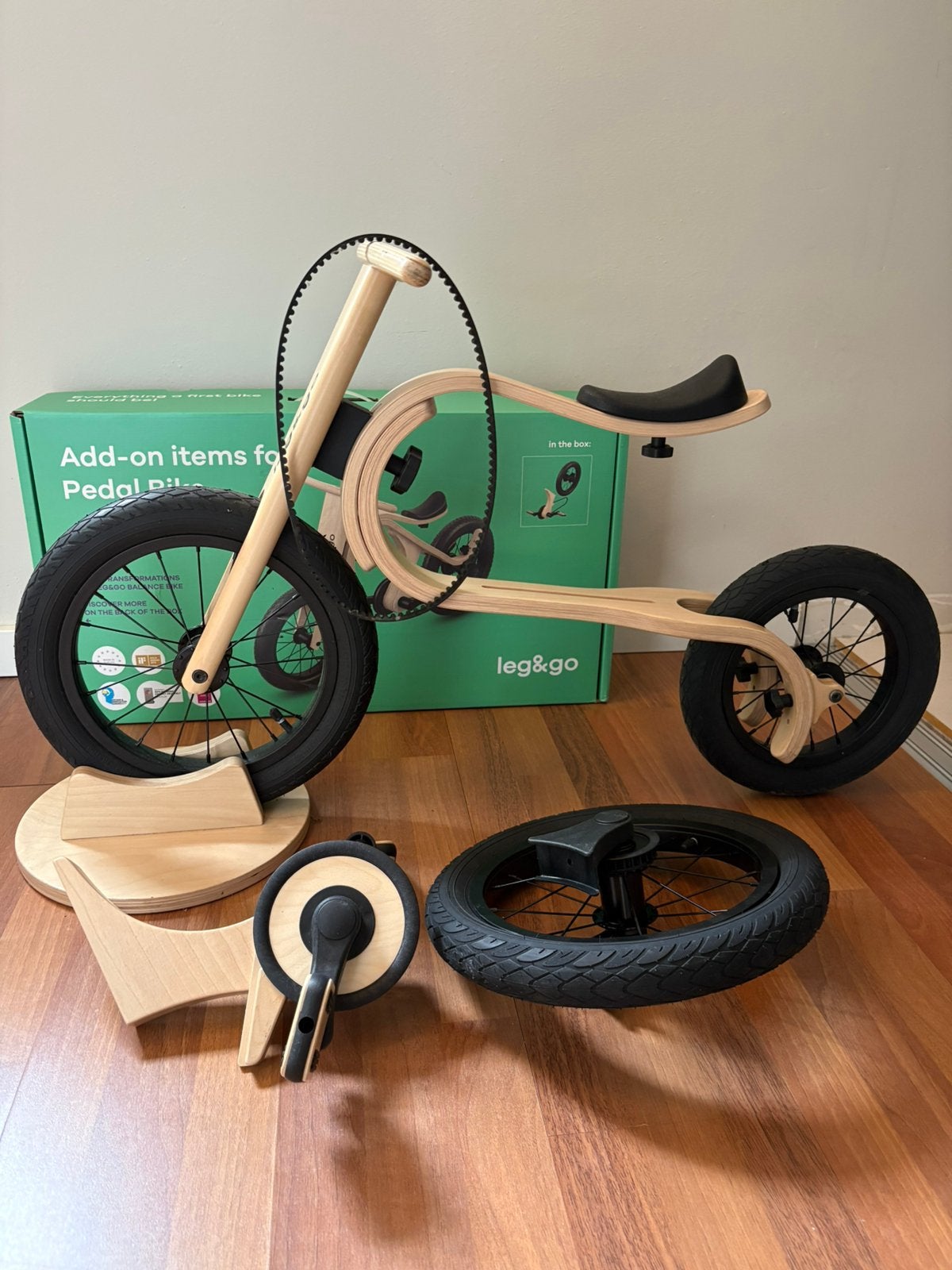 Leg&Go Houten Loopfiets 3-in-1 - Groeit mee met je kind!, Fietsen en Brommers, Fietsen | Kinderfietsjes, Zo goed als nieuw, Minder dan 16 inch