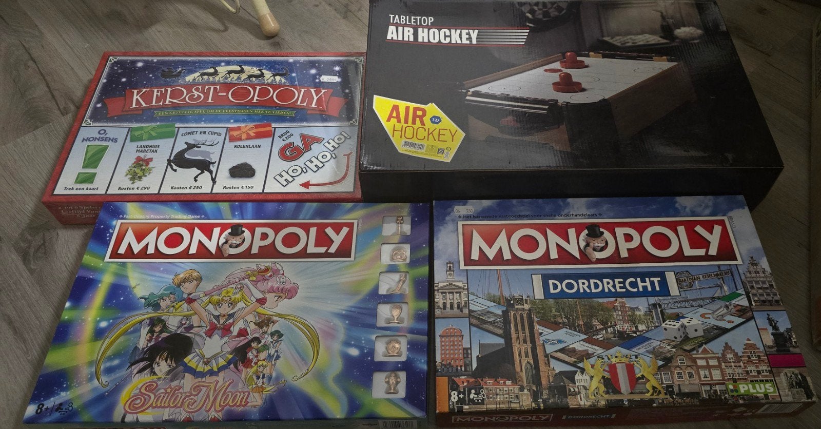 Diverse spellen: Monopoly, Kerst-Opoly, Air Hockey,, Hobby en Vrije tijd, Een of twee spelers, Ophalen, Gebruikt