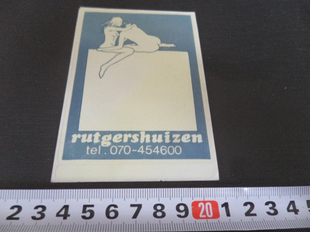 sticker Rutgerhuizen 070-454600   Naakt  man vrouw, Verzamelen, Ophalen of Verzenden, Zo goed als nieuw