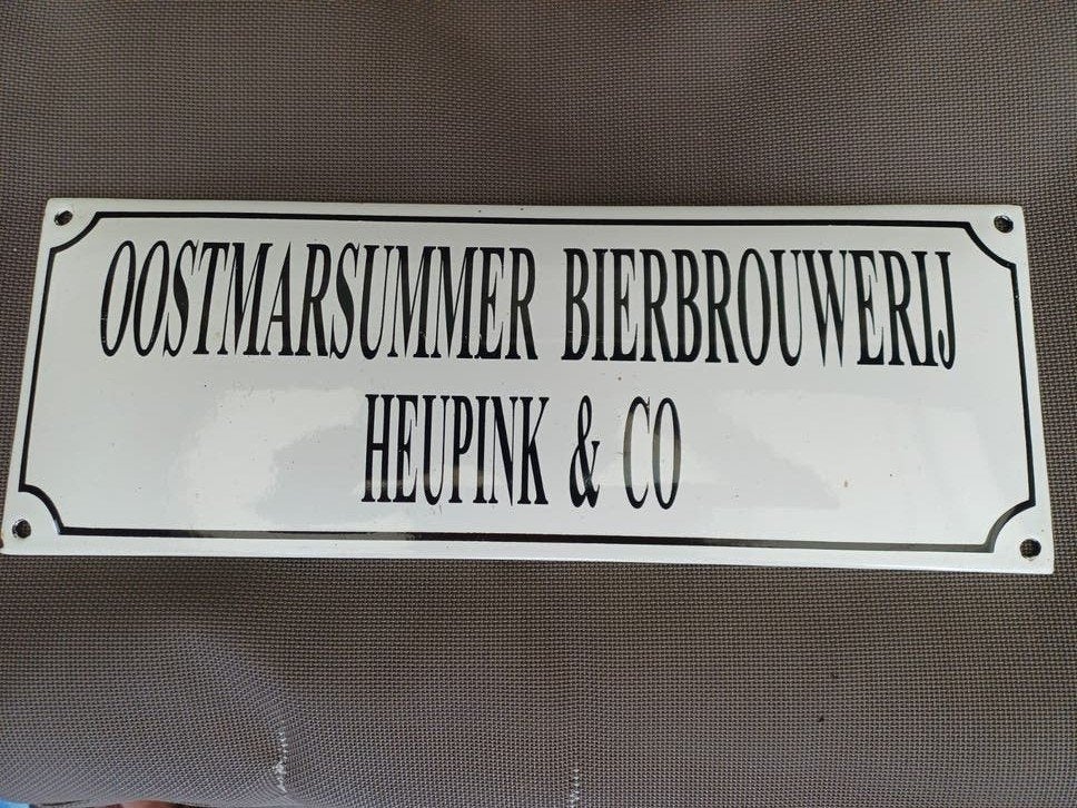Emaille bord Heupink & Co brouwerij, Ophalen of Verzenden, Zo goed als nieuw, Reclamebord
