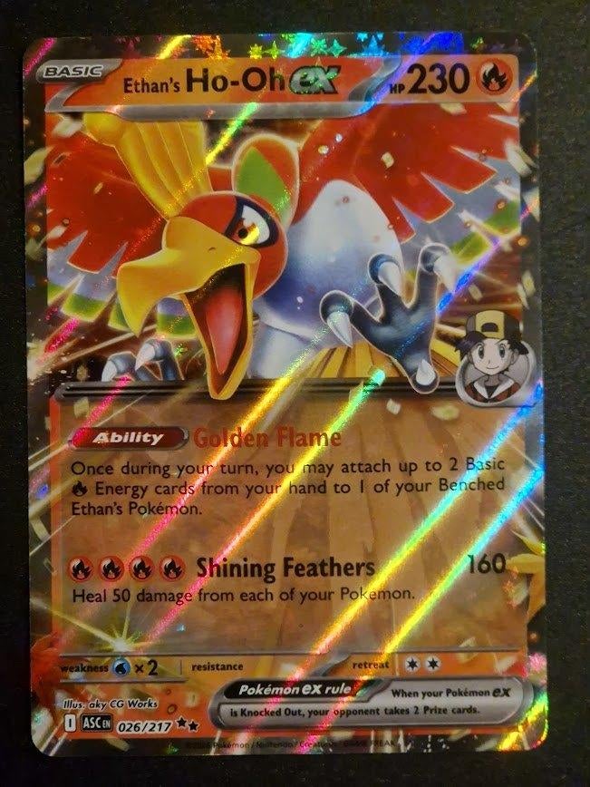 Ethan´s Ho-Oh EX Double Rare #026/217 Ascended Heroes, Ophalen of Verzenden, Nieuw, Losse kaart, Foil