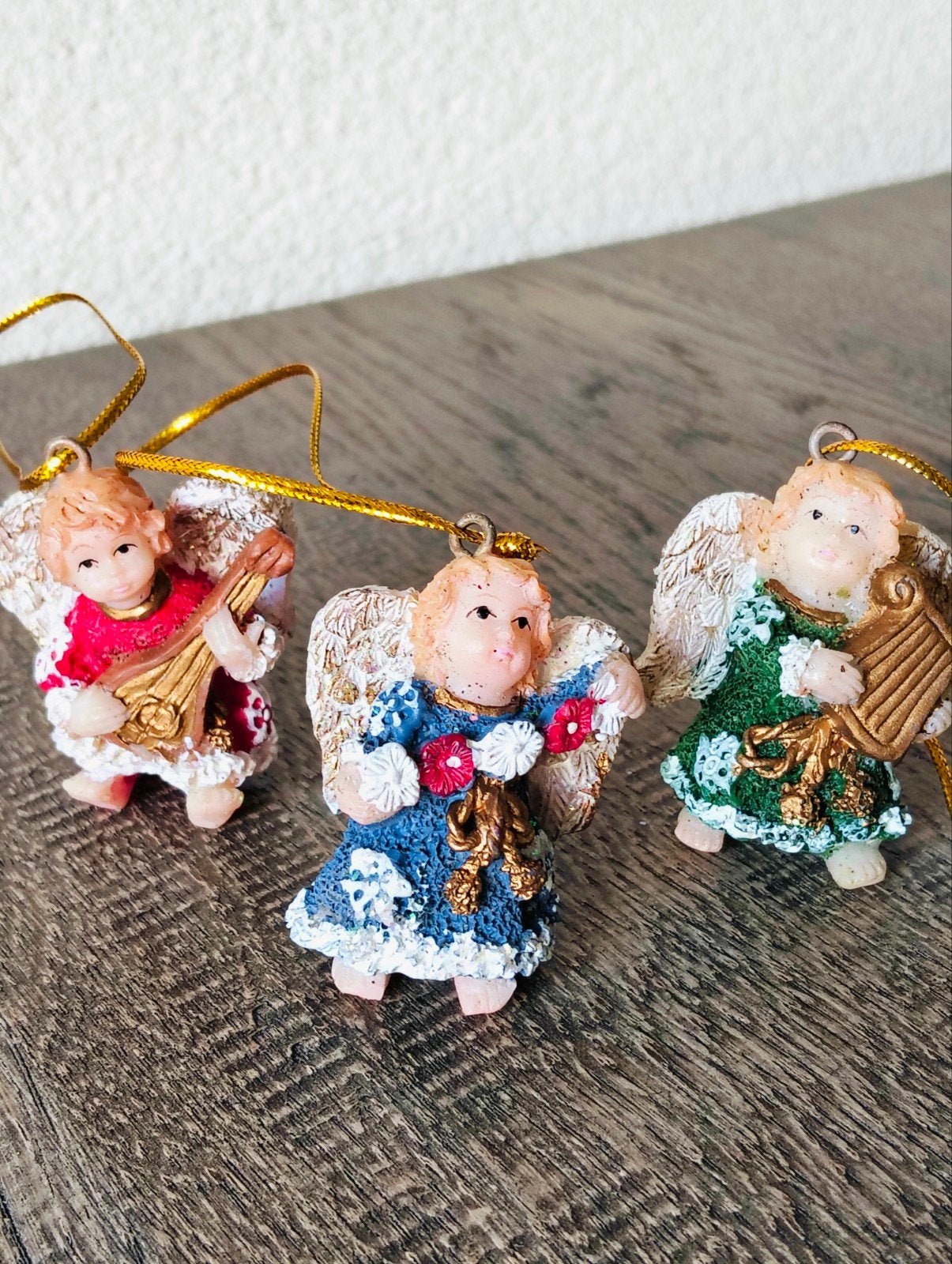 vintage kerstversiering set 3 kerstengeltjes, Diversen, Kerst, Ophalen of Verzenden, Zo goed als nieuw