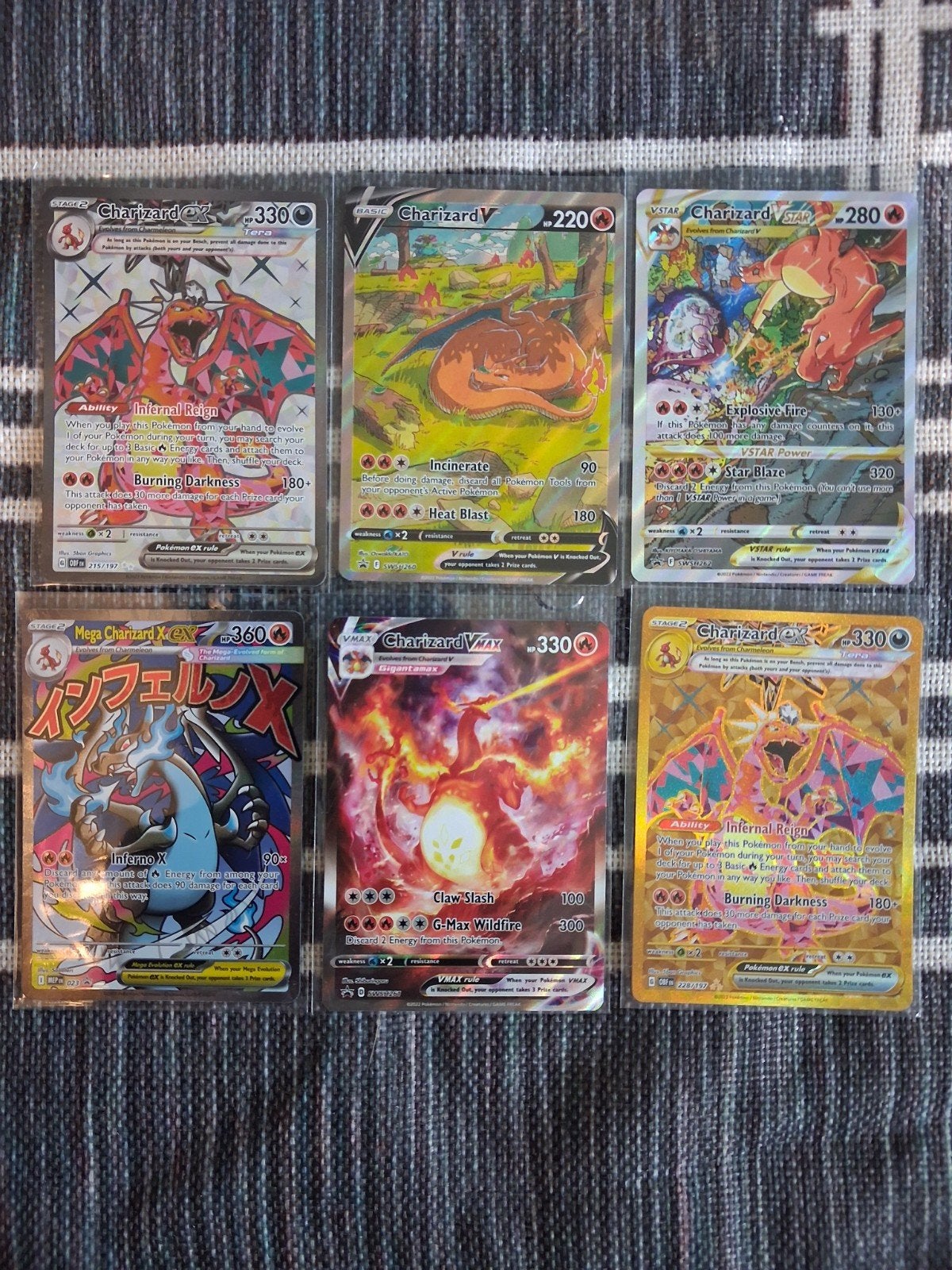 Charizard Pokémon Kaarten Collectie (6 stuks), Ophalen, Zo goed als nieuw, Meerdere kaarten, Foil