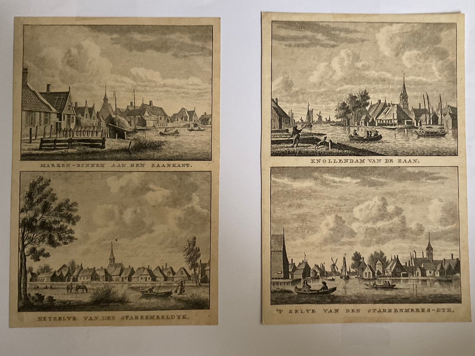 4 x gravure knollendam, Ophalen of Verzenden
