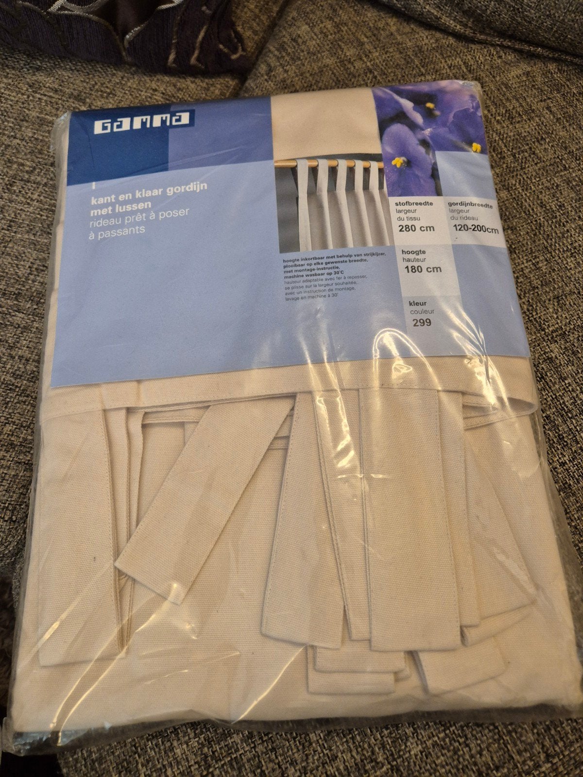 2x Gordijn kant en klaar met lussen - GAMMA - 180x120-200cm, Ophalen, Overige merken, Nieuw, Gordijn