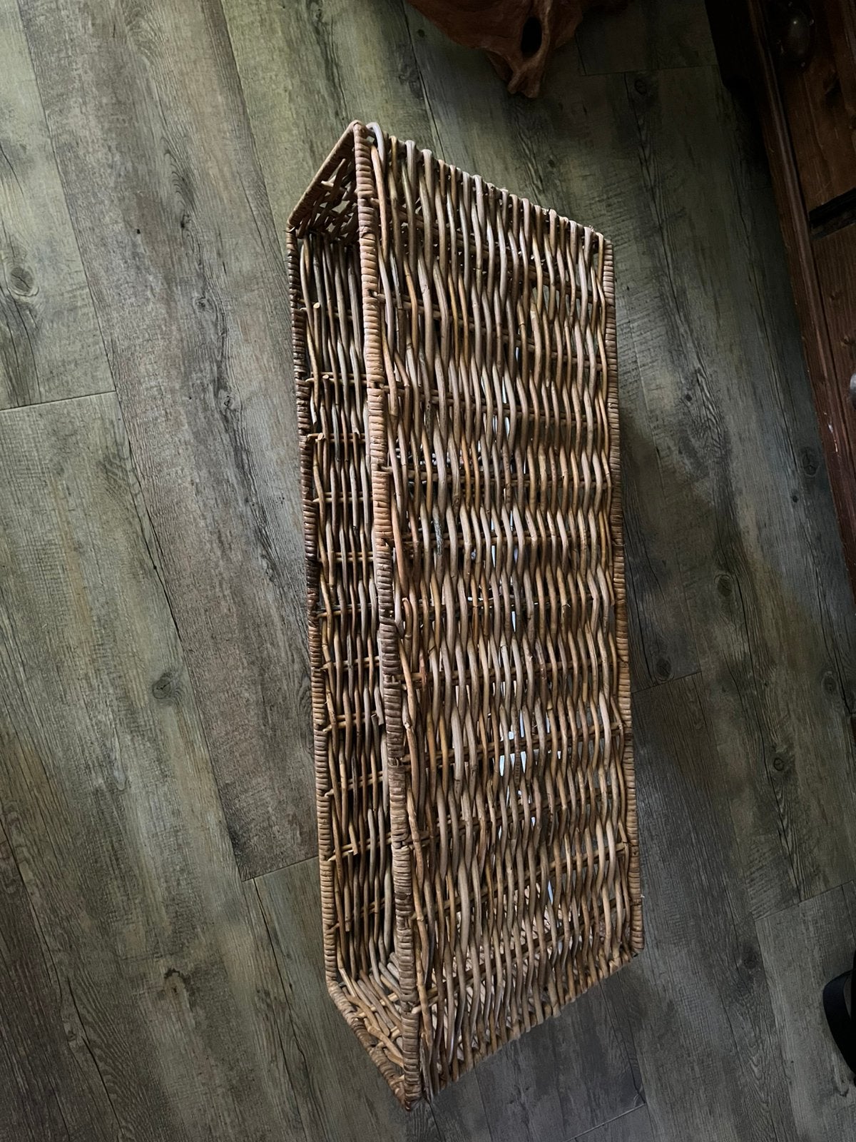 Rieten eettafel lamp, Ophalen, Overige typen, Zo goed als nieuw, Riet