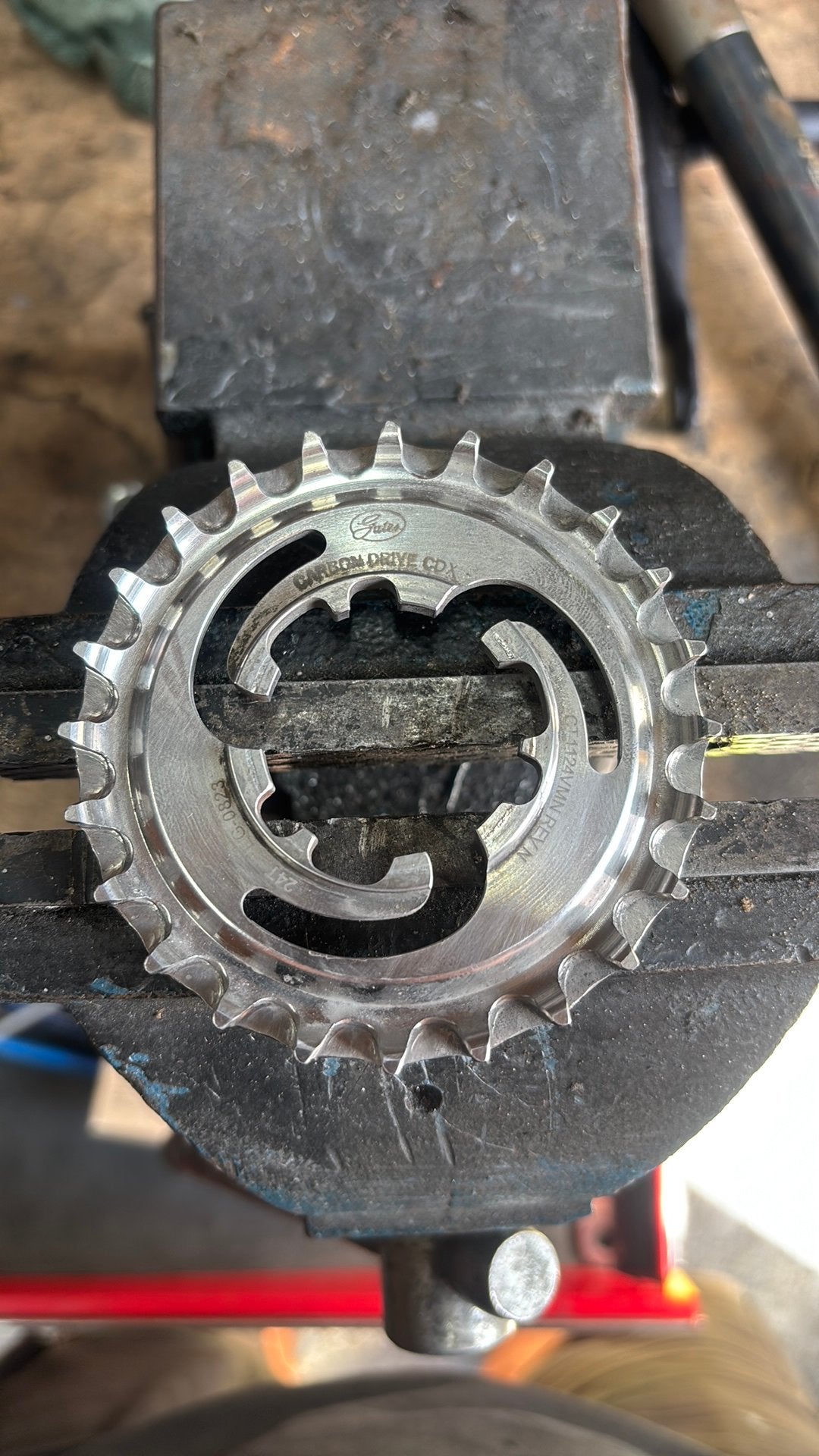 Jong gebruikte 24T Gates CDX enviolo acgtertandwiel, Fietsen en Brommers, Fietsonderdelen, Ophalen