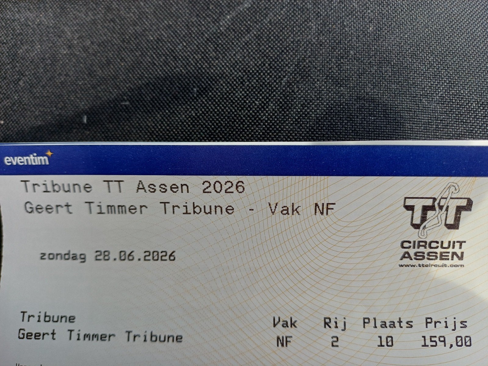 TT Ticket Geert Timmmer tribune 2026, Tickets en Kaartjes, Eén persoon