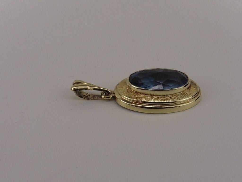 Gouden hanger met aquamarijn                             G13, Sieraden, Tassen en Uiterlijk, Gebruikt, Overige voorstellingen