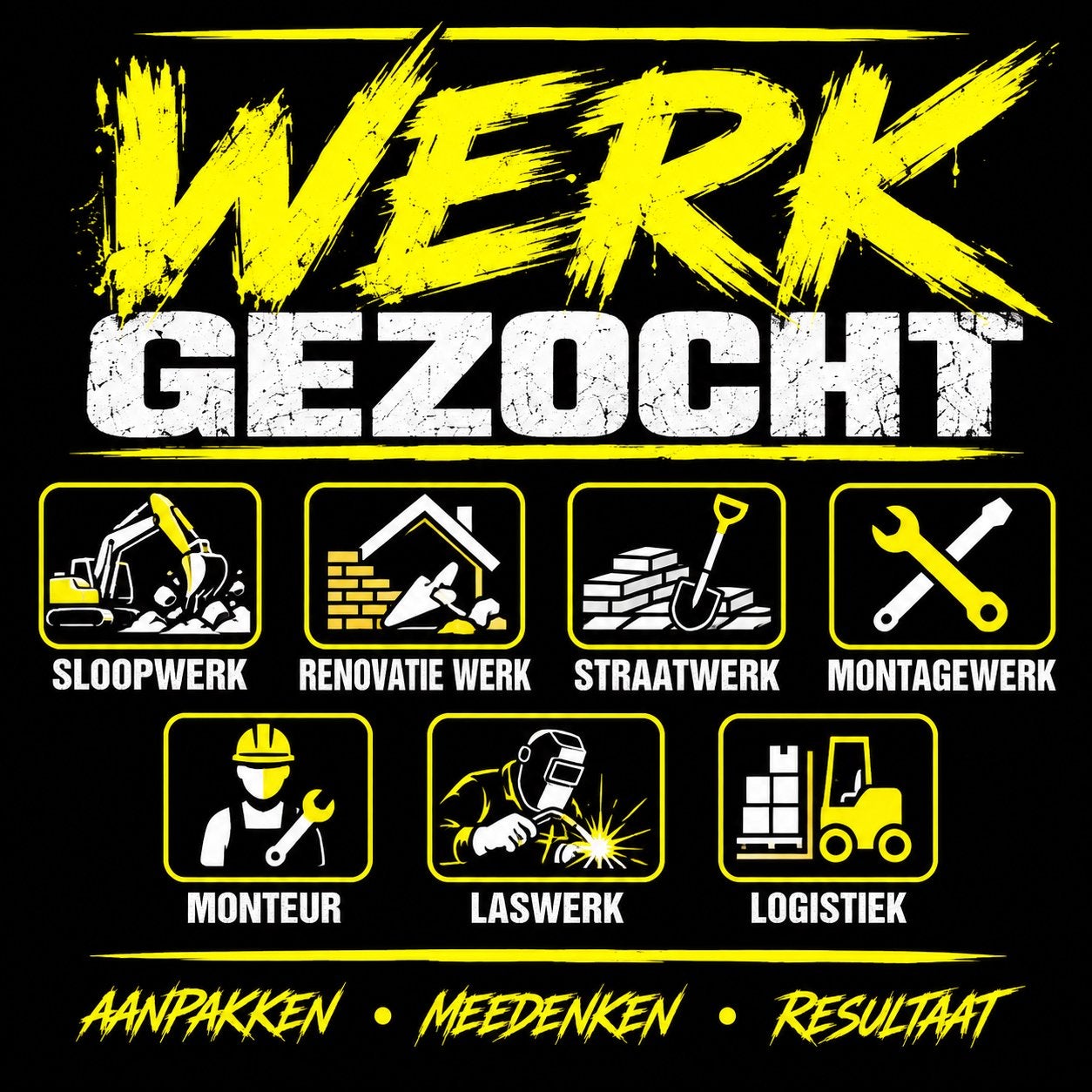 Werk gezocht/ klus gezocht
